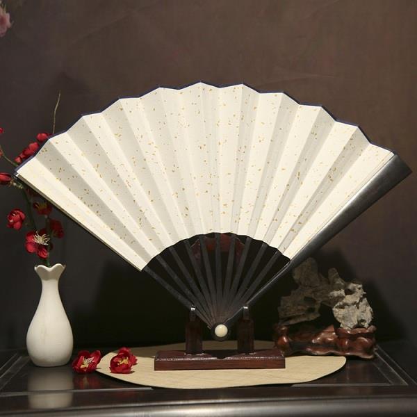 琵琶头型红木宣纸折扇(多款可选)